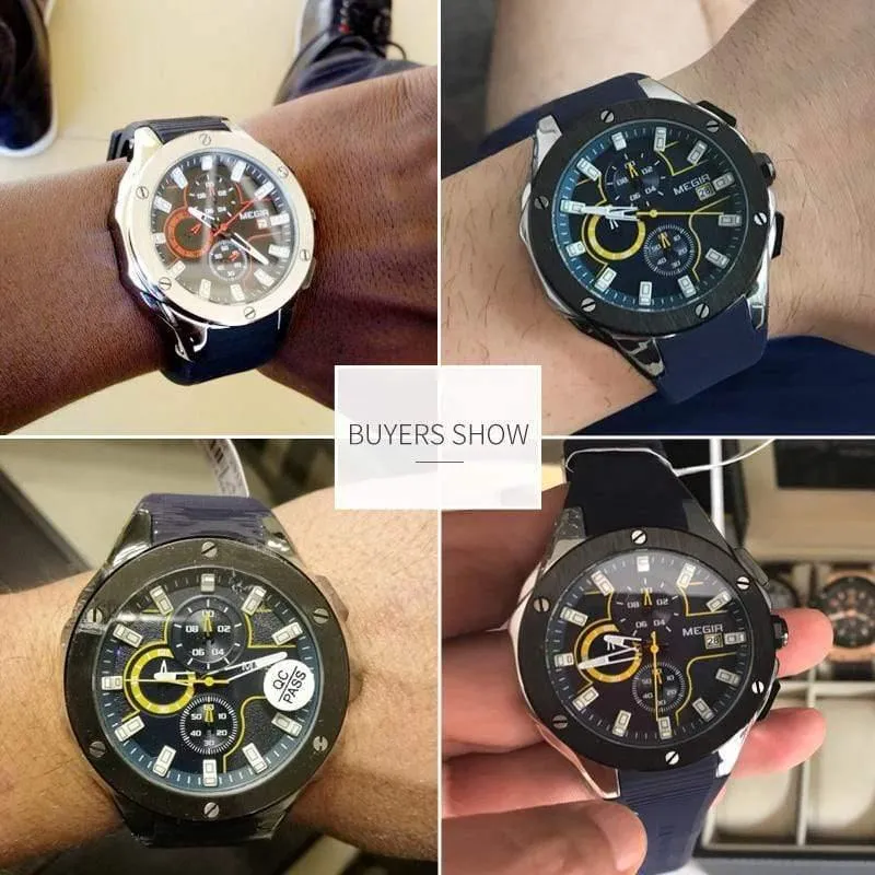 Männer Sport Uhr Chronograph Silikon Band Quarz Armee Militär Uhren Uhr Männer Top Marke Luxus Männlich Relogio Masculino