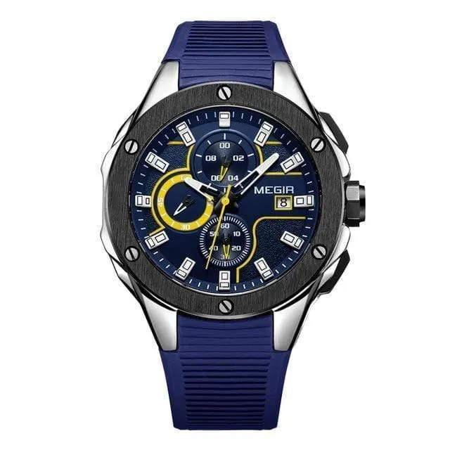 Männer Sport Uhr Chronograph Silikon Band Quarz Armee Militär Uhren Uhr Männer Top Marke Luxus Männlich Relogio Masculino