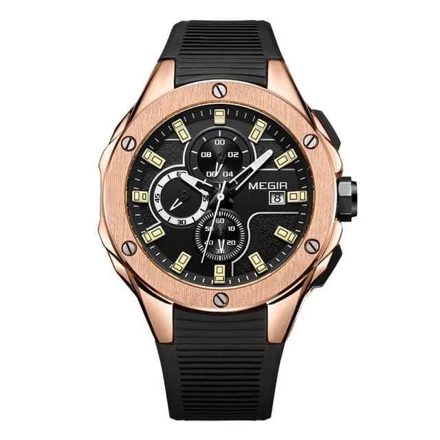 Männer Sport Uhr Chronograph Silikon Band Quarz Armee Militär Uhren Uhr Männer Top Marke Luxus Männlich Relogio Masculino