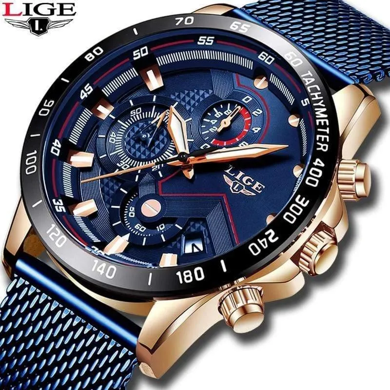 Casual Mesh Gürtel Mode Quarz Gold Uhr Herren Uhren Top Brand Luxus Wasserdichte Uhr Relogio Masculino