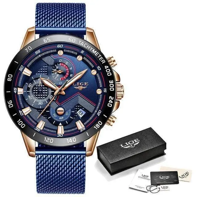Casual Mesh Gürtel Mode Quarz Gold Uhr Herren Uhren Top Brand Luxus Wasserdichte Uhr Relogio Masculino