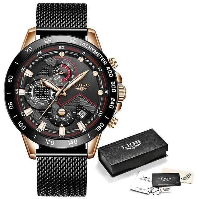 Casual Mesh Gürtel Mode Quarz Gold Uhr Herren Uhren Top Brand Luxus Wasserdichte Uhr Relogio Masculino