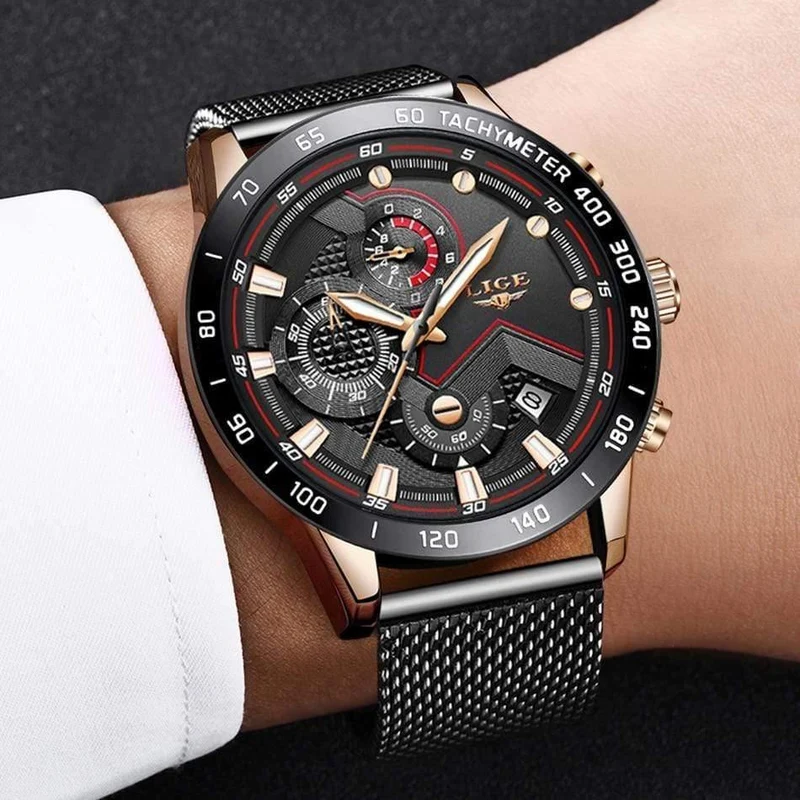Casual Mesh Gürtel Mode Quarz Gold Uhr Herren Uhren Top Brand Luxus Wasserdichte Uhr Relogio Masculino