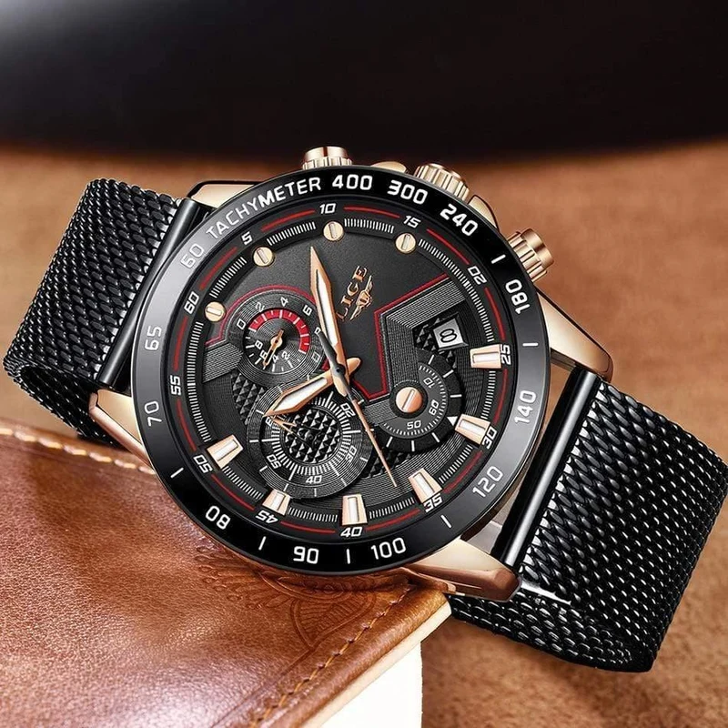 Casual Mesh Gürtel Mode Quarz Gold Uhr Herren Uhren Top Brand Luxus Wasserdichte Uhr Relogio Masculino
