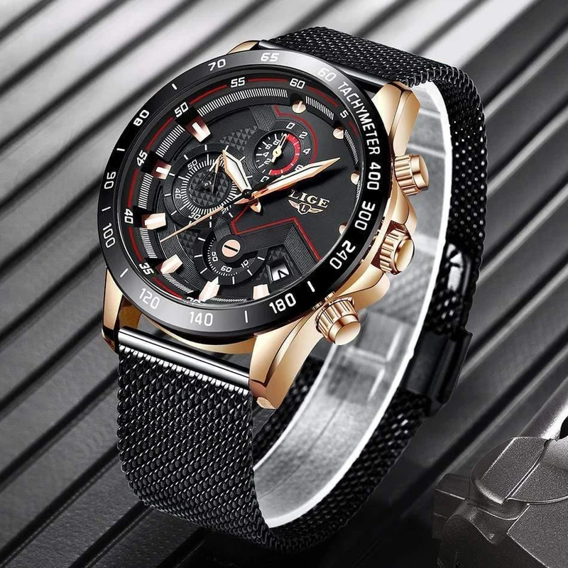 Casual Mesh Gürtel Mode Quarz Gold Uhr Herren Uhren Top Brand Luxus Wasserdichte Uhr Relogio Masculino