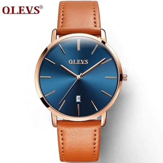 Männer Uhren Luxus Quarz Echtes Leder Armband Minimalistischen Armbanduhren Wasserdicht Hohe Qualität Relogio