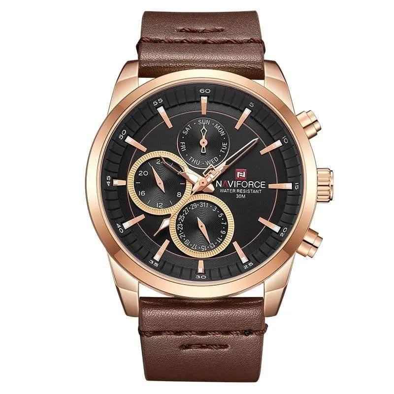 Herrenuhren, luxuriös, wasserdicht, 24-Stunden-Datum, Quarzuhr, modische Leder-Sport-Armbanduhr, Herrenuhr