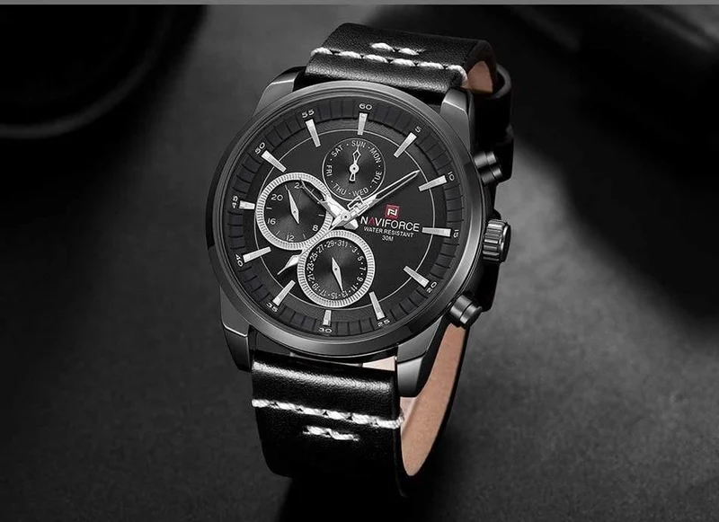 Herrenuhren, luxuriös, wasserdicht, 24-Stunden-Datum, Quarzuhr, modische Leder-Sport-Armbanduhr, Herrenuhr