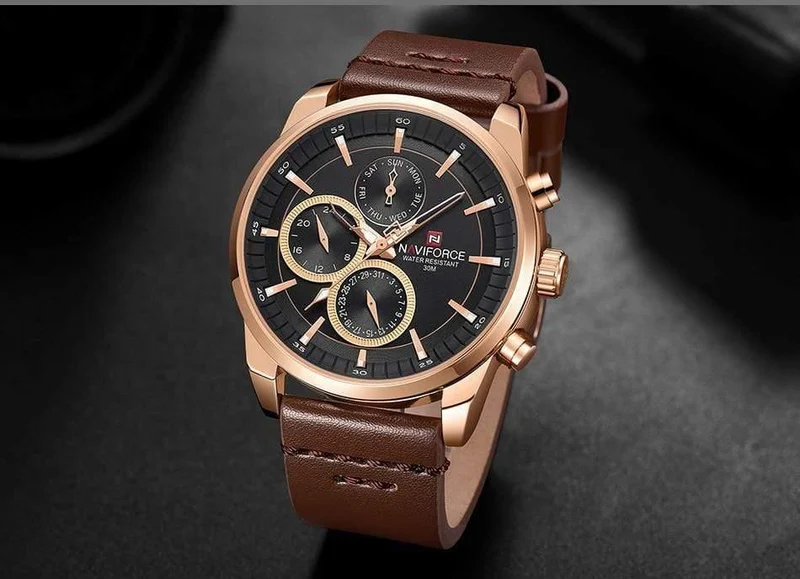 Herrenuhren, luxuriös, wasserdicht, 24-Stunden-Datum, Quarzuhr, modische Leder-Sport-Armbanduhr, Herrenuhr