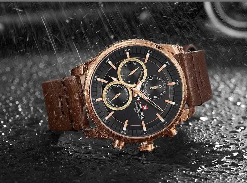 Herrenuhren, luxuriös, wasserdicht, 24-Stunden-Datum, Quarzuhr, modische Leder-Sport-Armbanduhr, Herrenuhr