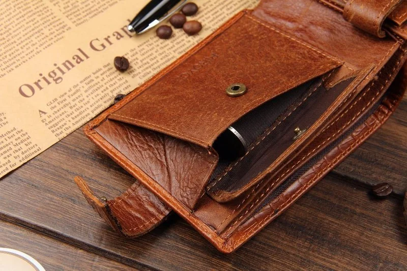 Herren Geldbörse Leder Qualität Garantie Karte Geldbörse für Männer Vintage Geldbörse Münzgeldbörse