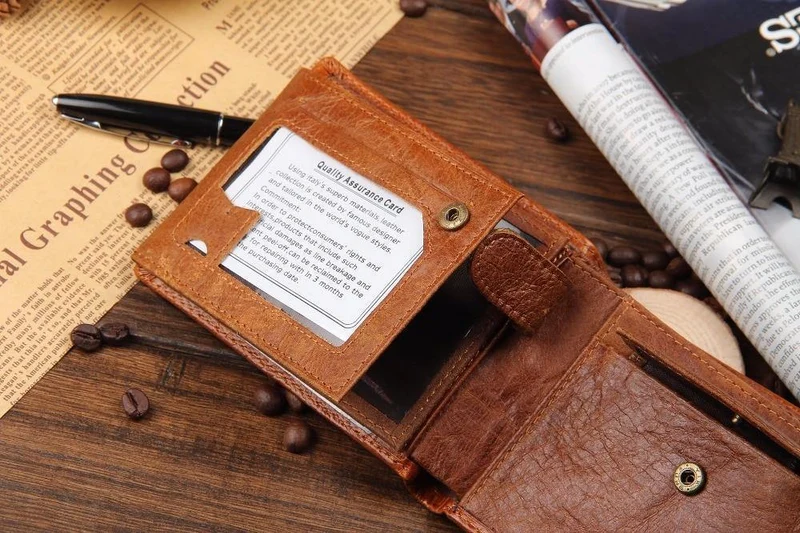Herren Geldbörse Leder Qualität Garantie Karte Geldbörse für Männer Vintage Geldbörse Münzgeldbörse