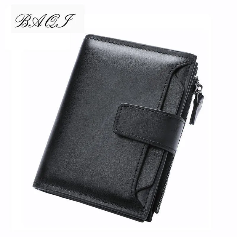 Männer Brieftaschen Aus Echtem Leder Kuh Leder Hohe Qualität Geldbörse 2019 Mode Karte Halter Mann Zipper Geldbörsen Kurze