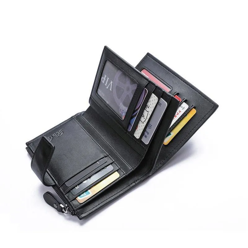 Männer Brieftaschen Aus Echtem Leder Kuh Leder Hohe Qualität Geldbörse 2019 Mode Karte Halter Mann Zipper Geldbörsen Kurze