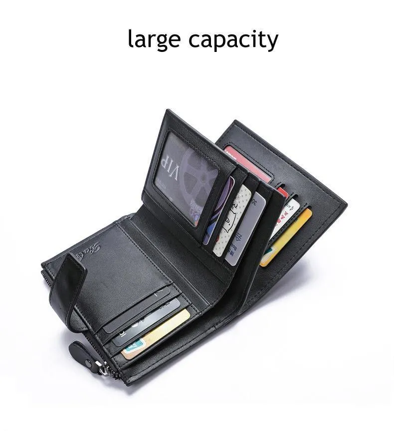 Männer Brieftaschen Aus Echtem Leder Kuh Leder Hohe Qualität Geldbörse 2019 Mode Karte Halter Mann Zipper Geldbörsen Kurze