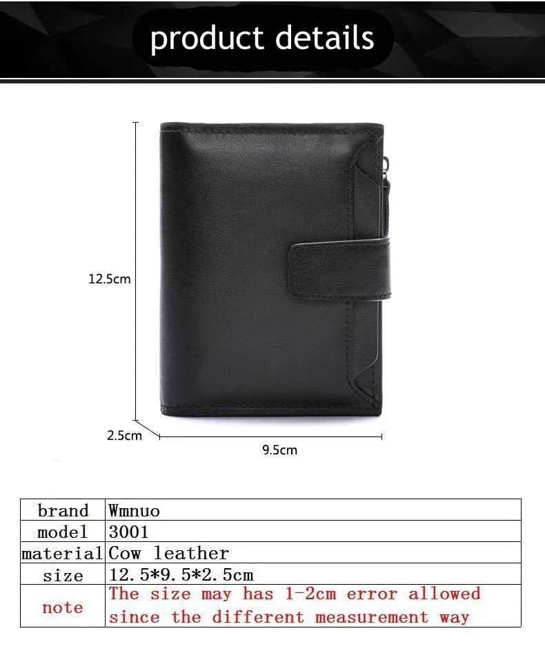 Männer Brieftaschen Aus Echtem Leder Kuh Leder Hohe Qualität Geldbörse 2019 Mode Karte Halter Mann Zipper Geldbörsen Kurze
