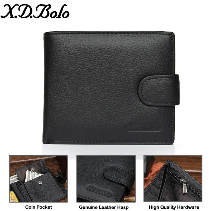Echtes Leder Männer Geldbörsen Kuh Leder Brieftasche Männer Münzfach Geld Tasche Mode Herren Geldbörsen Mit Karten Halter