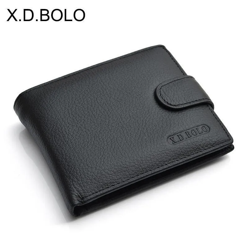 Echtes Leder Männer Geldbörsen Kuh Leder Brieftasche Männer Münzfach Geld Tasche Mode Herren Geldbörsen Mit Karten Halter
