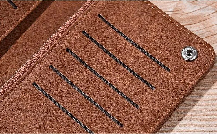Leder Männer Brieftaschen Business Marke Karte halter Geldbörse männer Lange Zipper Brieftasche Leder Kupplung Carteira Masculina
