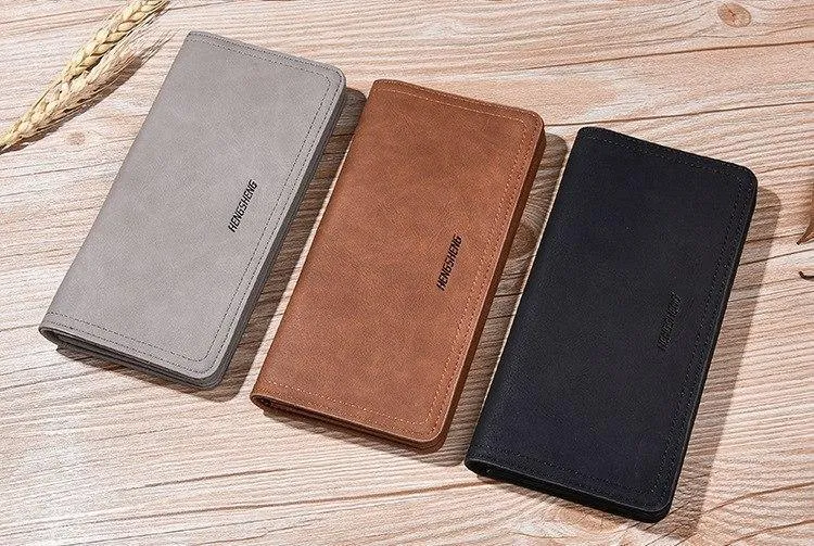 Leder Männer Brieftaschen Business Marke Karte halter Geldbörse männer Lange Zipper Brieftasche Leder Kupplung Carteira Masculina