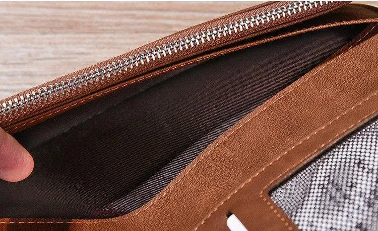 Leder Männer Brieftaschen Business Marke Karte halter Geldbörse männer Lange Zipper Brieftasche Leder Kupplung Carteira Masculina