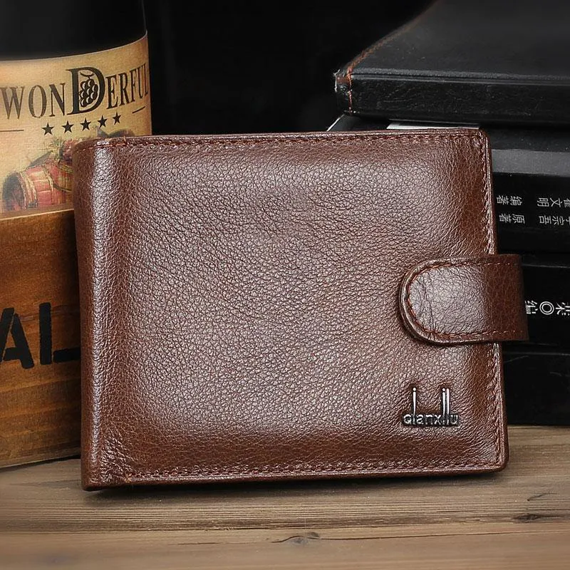Leder Herren Geldbörsen Mit Münzfach Braun Brieftasche Geldbörse Männlich Hohe Qualität Großhandelspreis