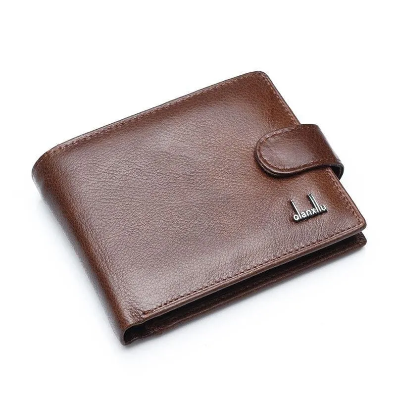 Leder Herren Geldbörsen Mit Münzfach Braun Brieftasche Geldbörse Männlich Hohe Qualität Großhandelspreis