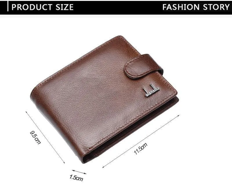 Leder Herren Geldbörsen Mit Münzfach Braun Brieftasche Geldbörse Männlich Hohe Qualität Großhandelspreis