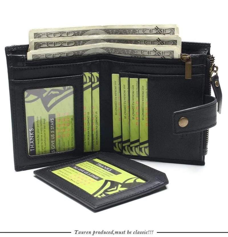 Leder Herren Geldbörsen Kurze Geldbörse Kleine Vintage Geldbörse Rindsleder Leder Kartenhalter Tasche Geldbörse Herren Geldbörsen