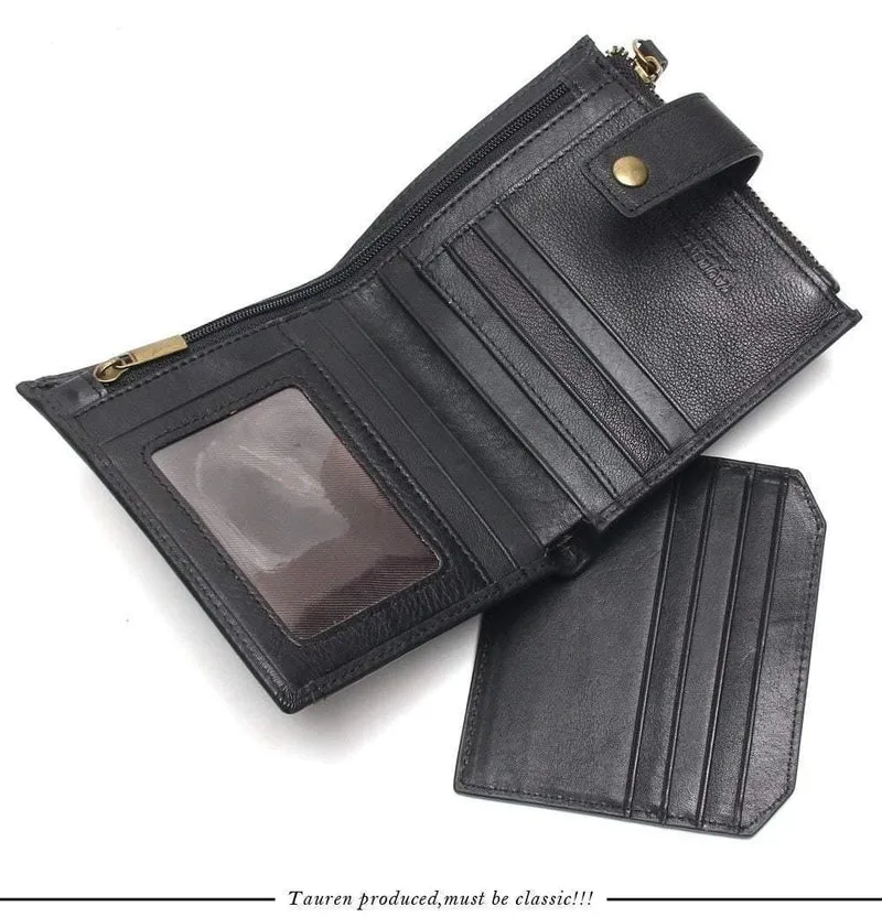 Leder Herren Geldbörsen Kurze Geldbörse Kleine Vintage Geldbörse Rindsleder Leder Kartenhalter Tasche Geldbörse Herren Geldbörsen