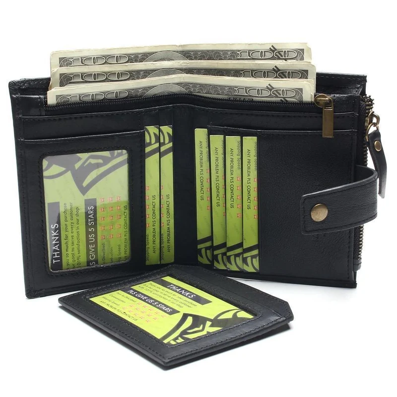 Leder Herren Geldbörsen Kurze Geldbörse Kleine Vintage Geldbörse Rindsleder Leder Kartenhalter Tasche Geldbörse Herren Geldbörsen