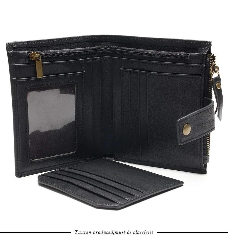 Leder Herren Geldbörsen Kurze Geldbörse Kleine Vintage Geldbörse Rindsleder Leder Kartenhalter Tasche Geldbörse Herren Geldbörsen