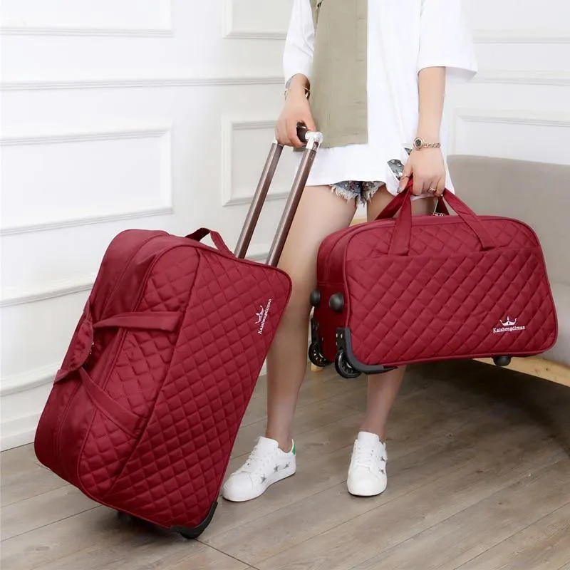 Gepäcktasche Trolley Reisetasche mit großer Kapazität auf Rädern für Frauen Männer Koffer Reise Reisetasche Rollgepäck