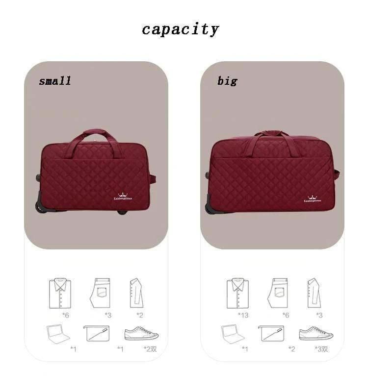 Gepäcktasche Trolley Reisetasche mit großer Kapazität auf Rädern für Frauen Männer Koffer Reise Reisetasche Rollgepäck