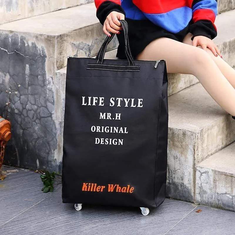 Reisetasche Faltbare Damen-Einkaufstasche Lebensmittelgeschäft-Abzieher-Laufkatzentasche Laufradtasche Tragbarer Speicher-Einkaufswagen
