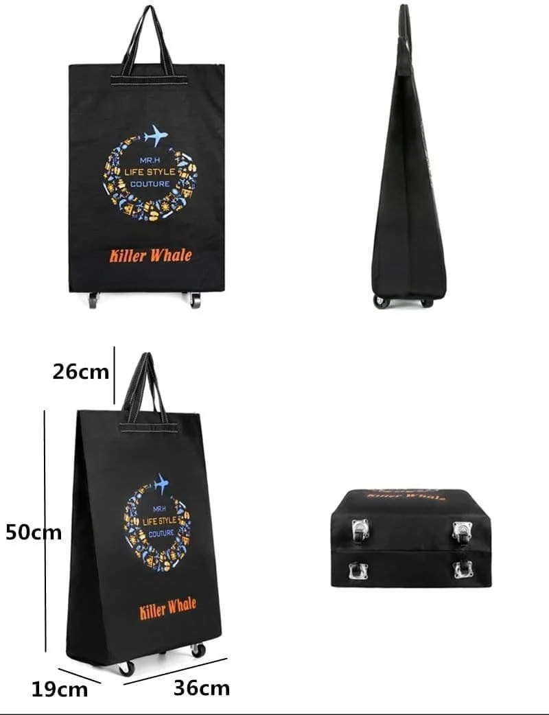 Reisetasche Faltbare Damen-Einkaufstasche Lebensmittelgeschäft-Abzieher-Laufkatzentasche Laufradtasche Tragbarer Speicher-Einkaufswagen