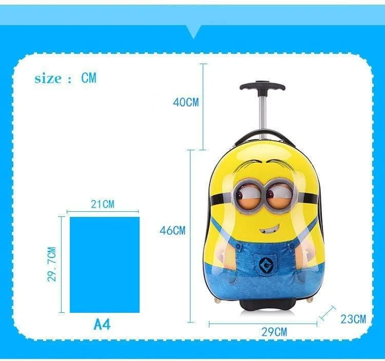 Gepäck Rase Cartoon junge Mädchen Reisen 16inches Studenten Trolley Rädern Tasche Fall niedlichen Kinder einsteigen in das Chassis Geschenk