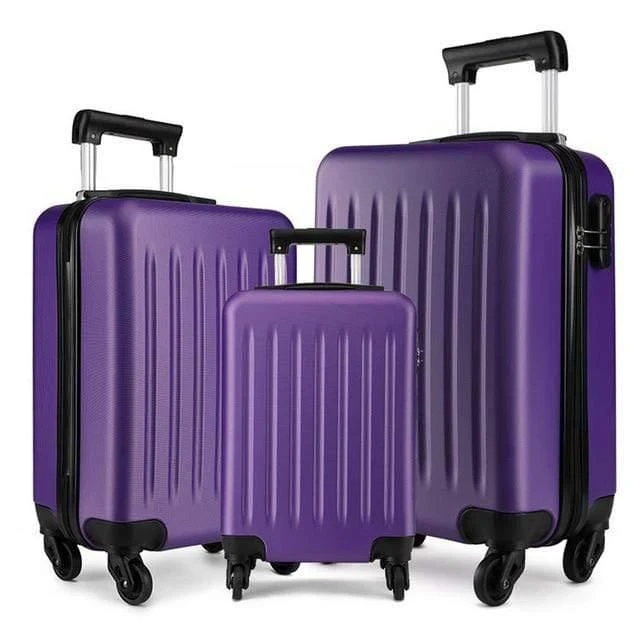 Koffer Rollen Handgepäck 4 Räder Spinner Trolley Reisetasche Hardside ABS 19 24 28 Zoll Set Schwarz K1872
