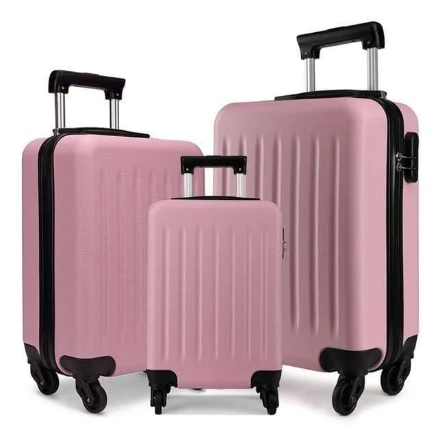 Koffer Rollen Handgepäck 4 Räder Spinner Trolley Reisetasche Hardside ABS 19 24 28 Zoll Set Schwarz K1872