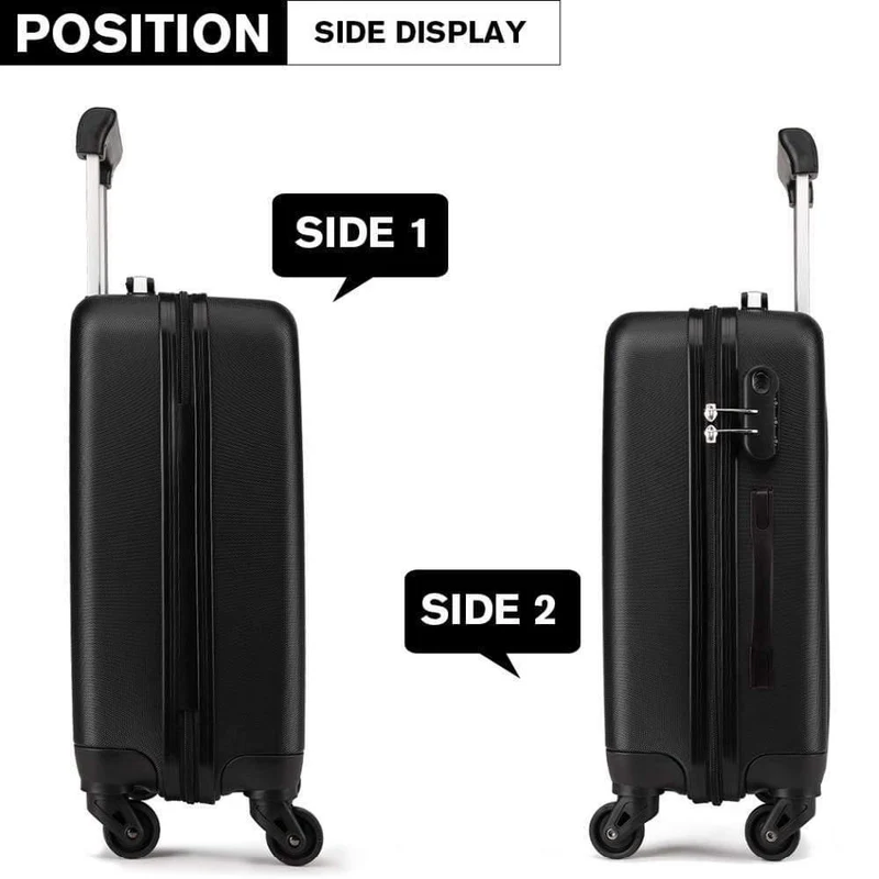 Koffer Rollen Handgepäck 4 Räder Spinner Trolley Reisetasche Hardside ABS 19 24 28 Zoll Set Schwarz K1872
