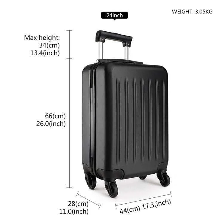 Koffer Rollen Handgepäck 4 Räder Spinner Trolley Reisetasche Hardside ABS 19 24 28 Zoll Set Schwarz K1872