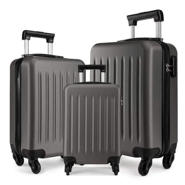 Koffer Rollen Handgepäck 4 Räder Spinner Trolley Reisetasche Hardside ABS 19 24 28 Zoll Set Schwarz K1872