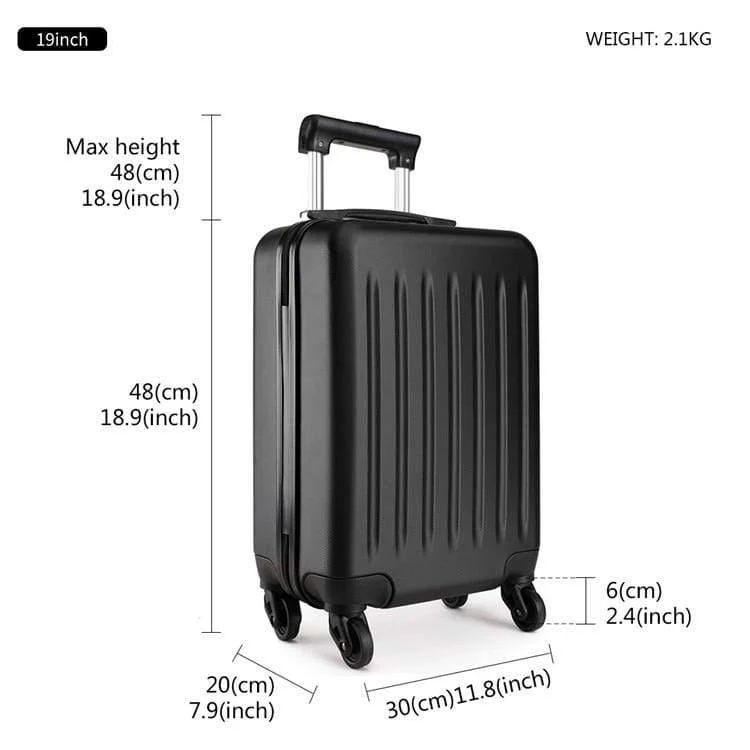 Koffer Rollen Handgepäck 4 Räder Spinner Trolley Reisetasche Hardside ABS 19 24 28 Zoll Set Schwarz K1872