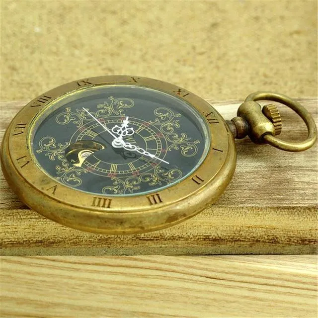 London Taschen- und Taschenuhren, mechanische Uhr, Handaufzug, Skelett-Herren-Taschenuhr mit Kette, Weihnachtsgeschenkbox
