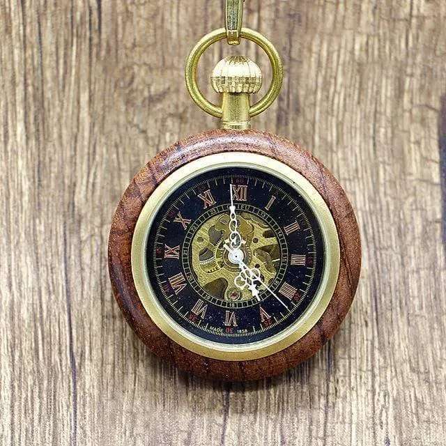 London Taschen- und Taschenuhren, mechanische Uhr, Handaufzug, Skelett-Herren-Taschenuhr mit Kette, Weihnachtsgeschenkbox