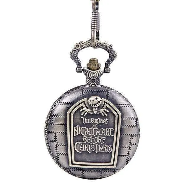 Quarz Taschenuhr Piraten Schädel Kopf Horror mit Kette Männer Frauen Anhänger Halskette Für Geschenk Weihnachten