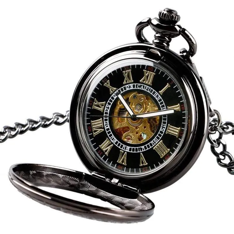 Taschenuhr Herren Carving Transparente Glasabdeckung Wicklung Mode Automatische Steampunk Exquisite Taschenuhr Geschenk