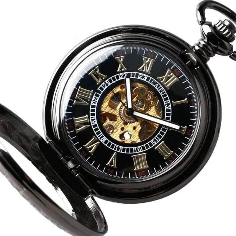 Taschenuhr Herren Carving Transparente Glasabdeckung Wicklung Mode Automatische Steampunk Exquisite Taschenuhr Geschenk