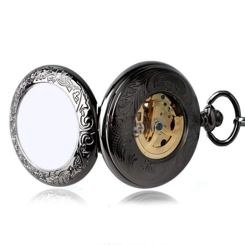 Taschenuhr Herren Carving Transparente Glasabdeckung Wicklung Mode Automatische Steampunk Exquisite Taschenuhr Geschenk
