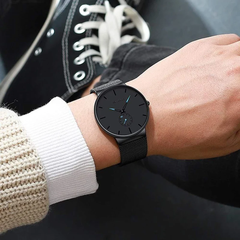 Sportuhren Top Marke Luxus Ultra Thin Casual Wasserdichte Sportuhr Quarz Vollstahl Herrenuhr Relogio Masculino